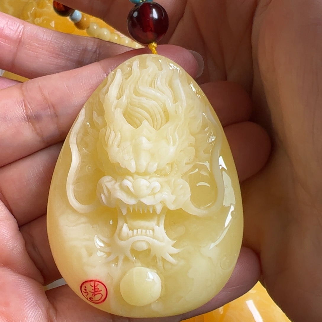 蜜蜡毛衣链未镶嵌影*无优化