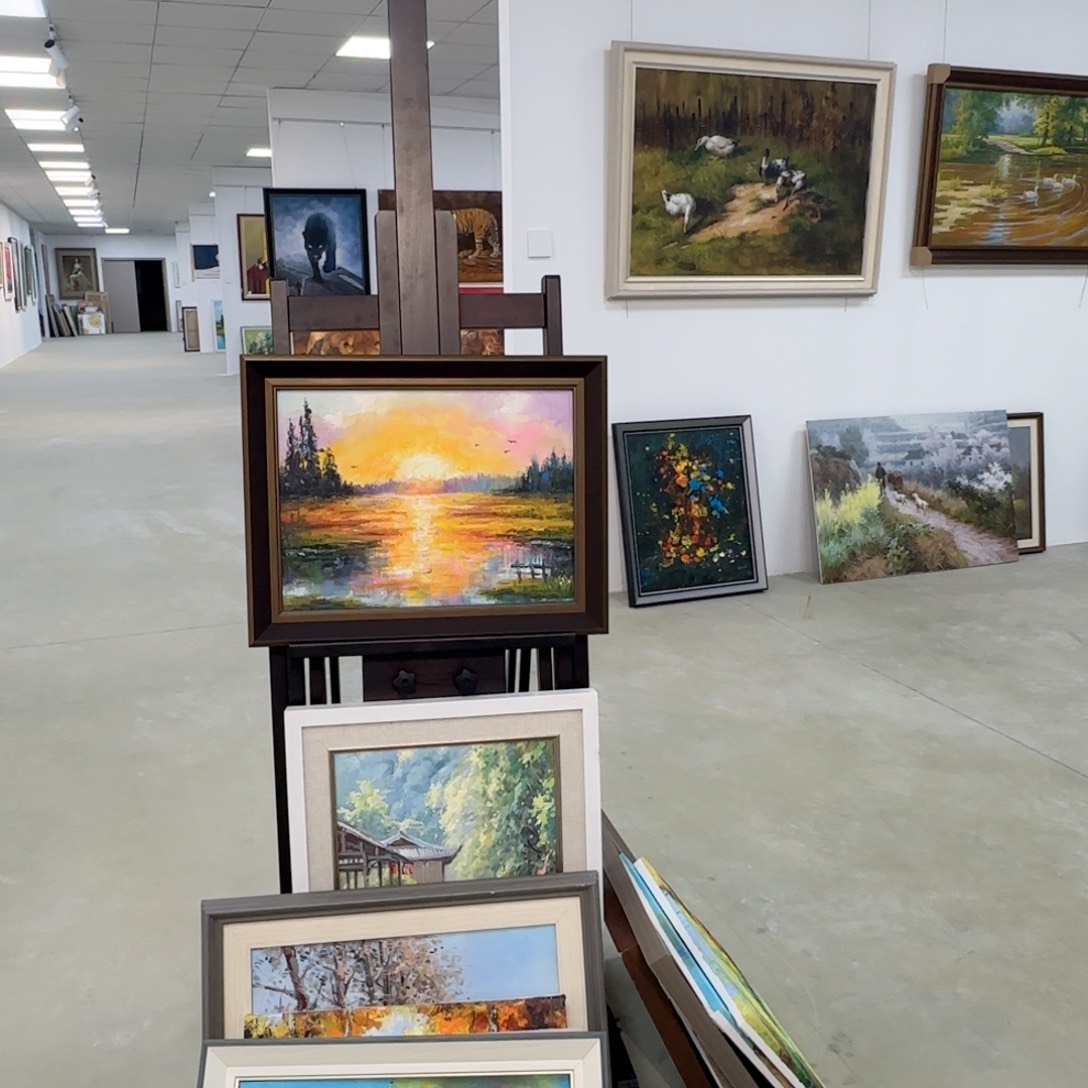 带灯款原创手工手绘油画作品