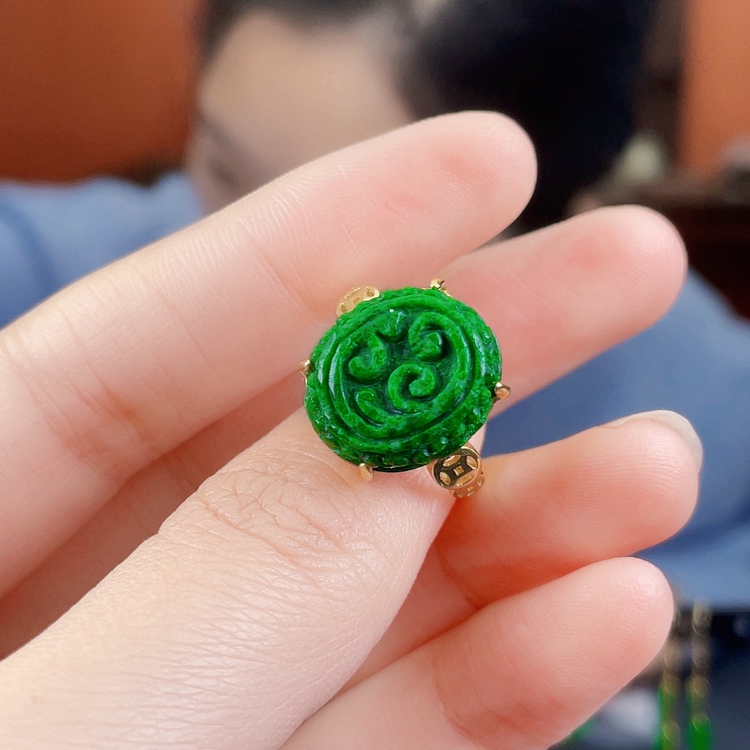 翡翠银S925镶嵌耳饰