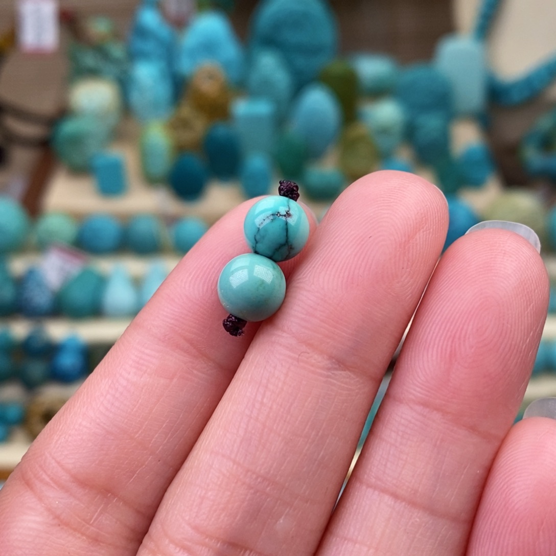 绿松石珠宝奇石未镶嵌7mm