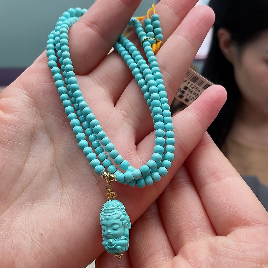 绿松石颈饰18K金镶嵌