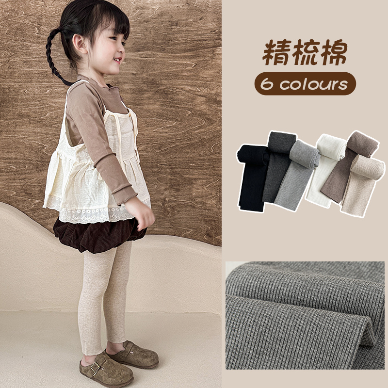 秋冬薄绒儿童打底裤白色外穿百搭女童连裤袜