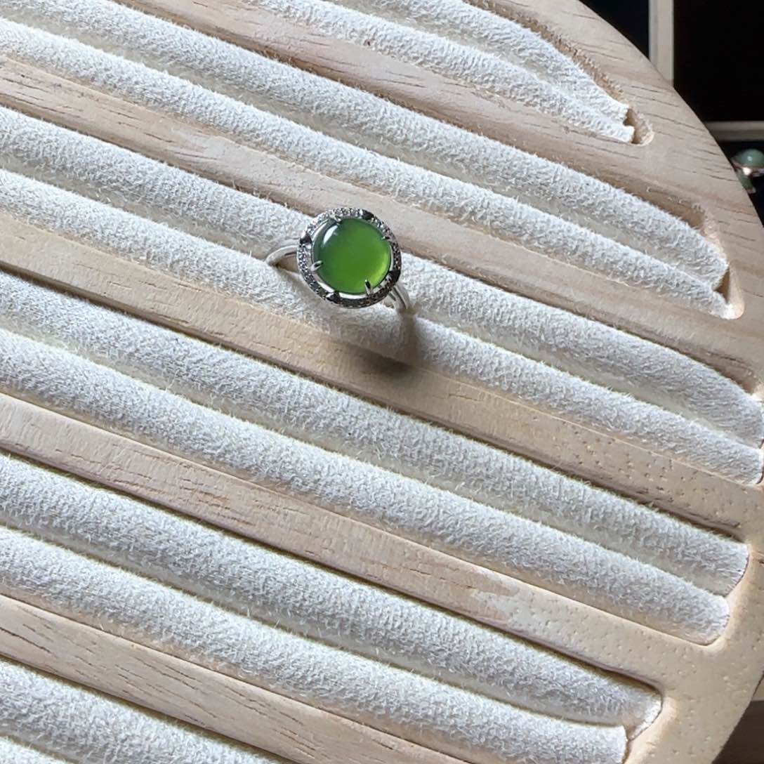 和田玉（糖玉）戒指银S925镶嵌