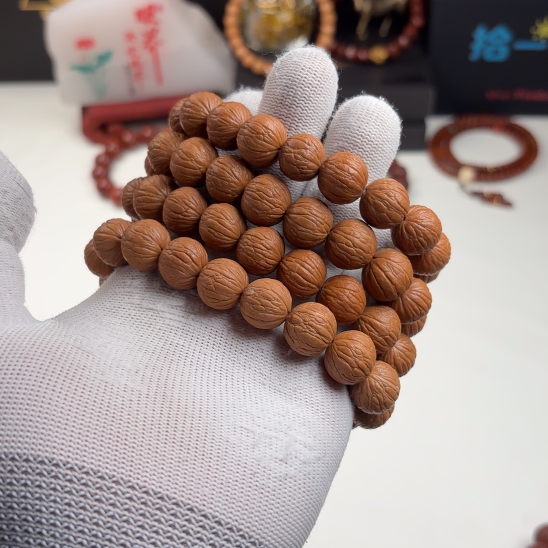 猴头核桃手串凤羽、