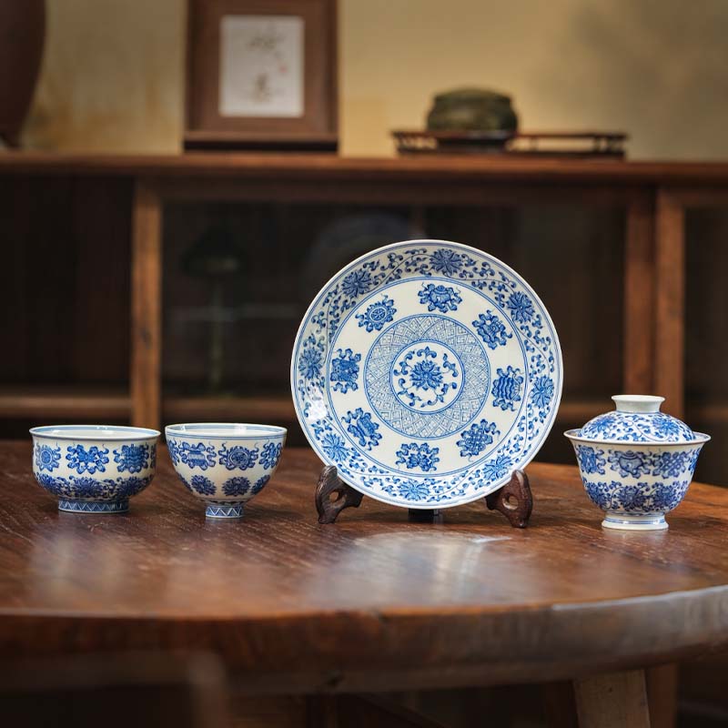 青花道家八宝套组