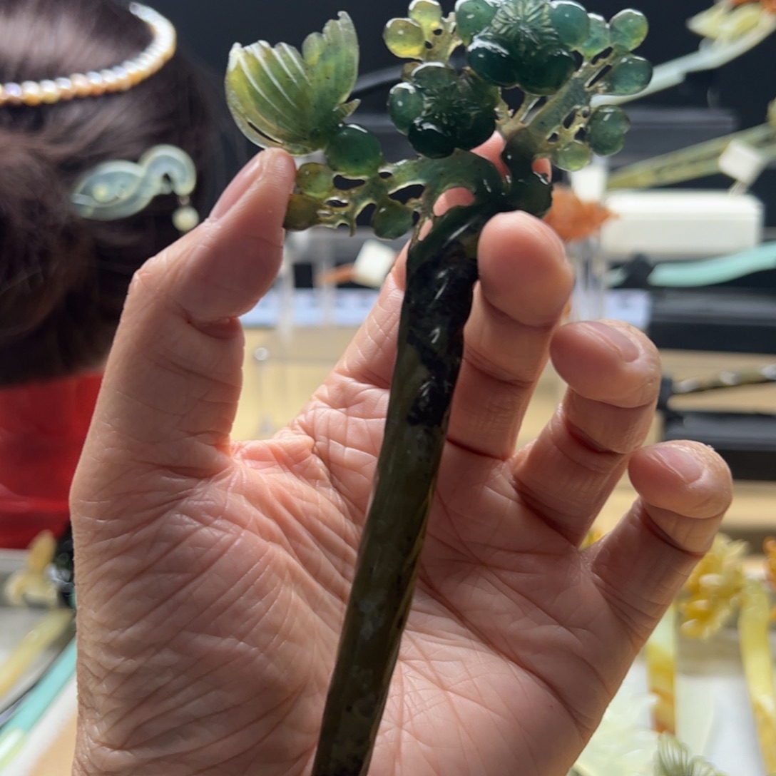 岫玉福利发簪未镶嵌思*