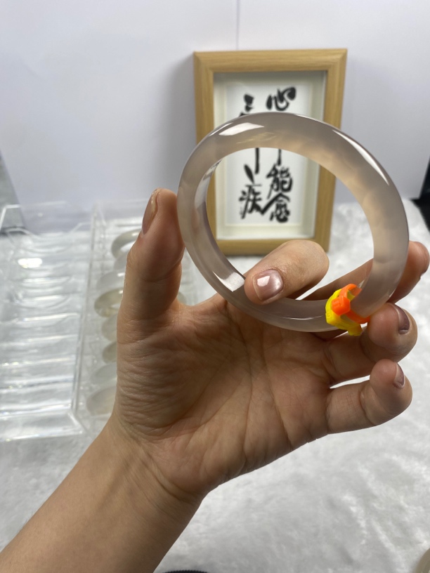 满圈龙鳞纹冰灰镯大漏正圈女款送女友送妈妈礼物