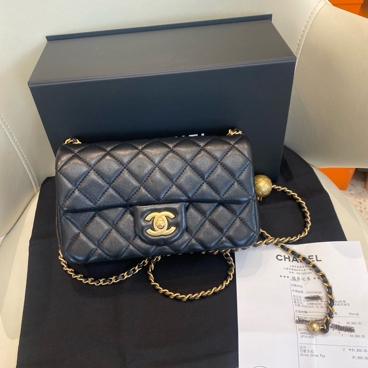 99新 Chanel/香奈儿 香奈儿Chanel cf金球大mini黑色 芯片款