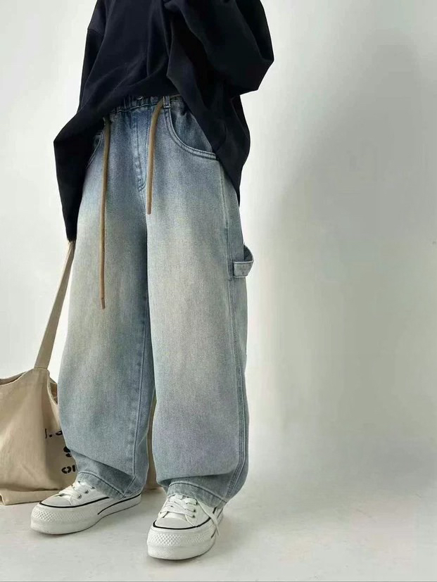 潮童刺绣工装牛仔裤5209