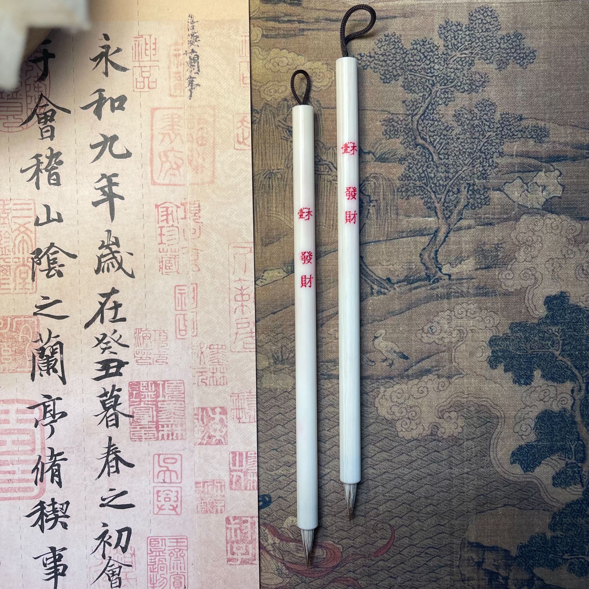 【发财】高颜值仿驼骨高品质纯赤狐紫毫小行书小楷毛笔