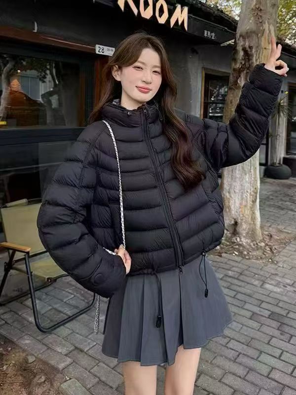 小个子短宽冬季新款泡芙排骨羽绒外套