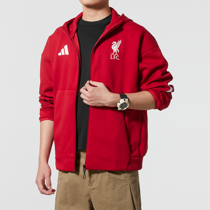 Adidas阿迪达斯外套男2025秋季新款运动服足球训练连帽夹克JW5484