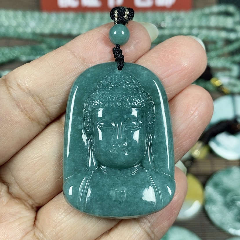 【闪购商品】翡翠颈饰未镶嵌玉吊坠翡翠玉佛头牌