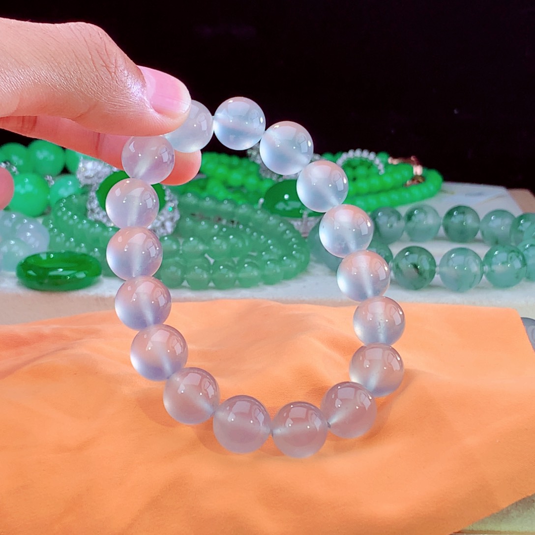 未镶嵌手串翡翠天然缅甸A货翡翠玻璃种手串