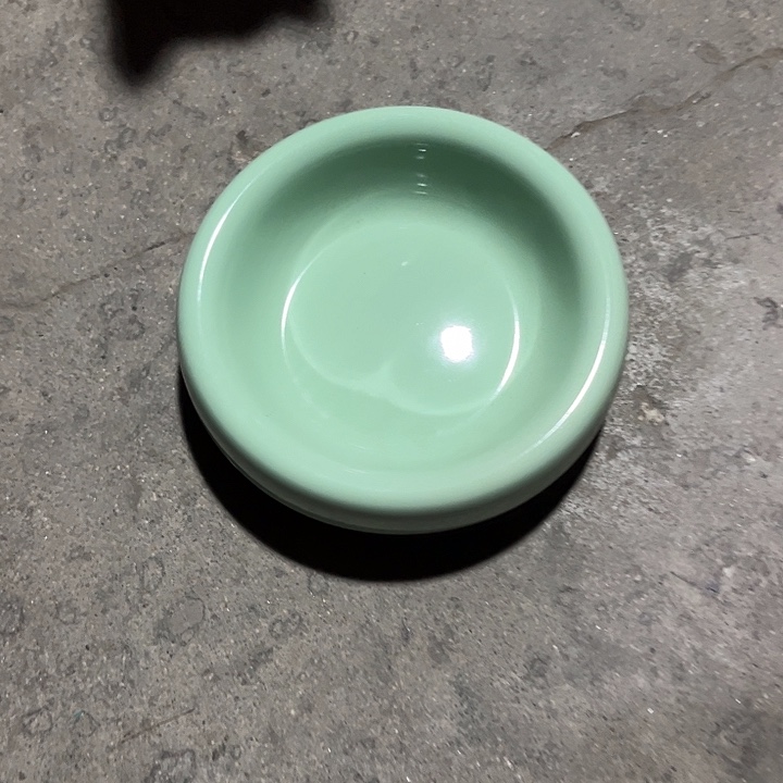 陶罐头盘绿色5寸陶瓷