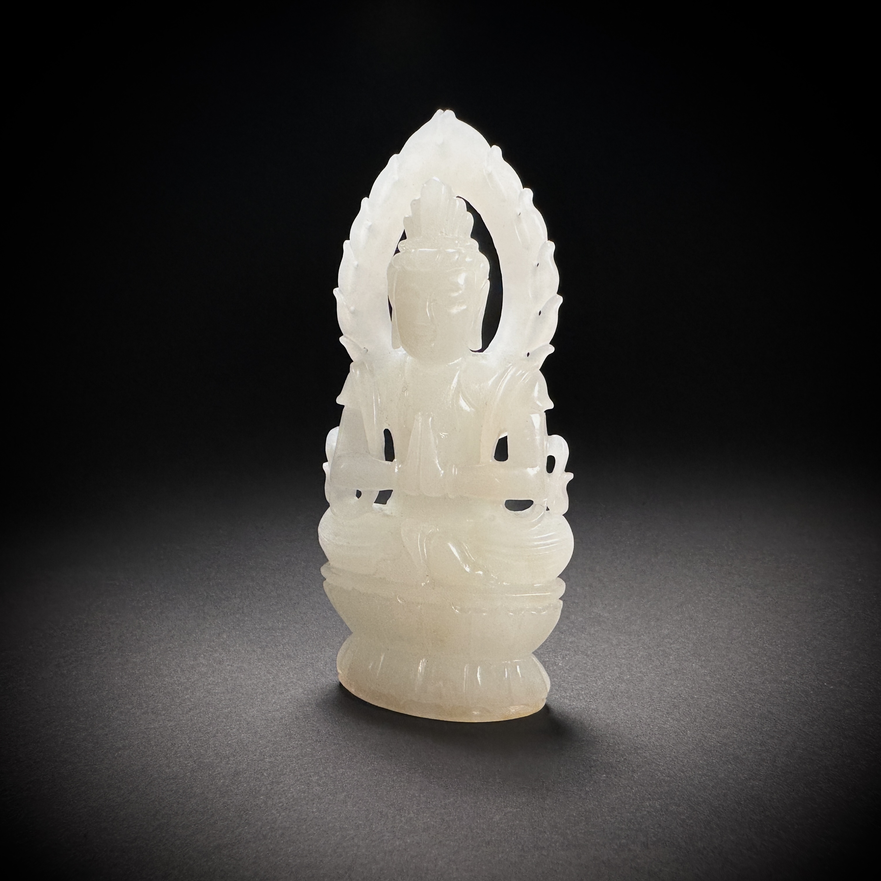 创汇玉莲花观音摆件 Y3-45