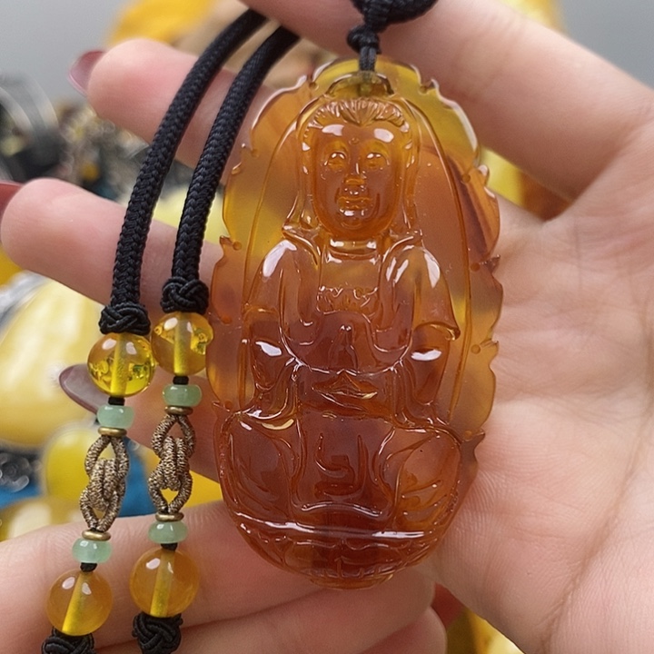 琥珀颈饰未镶嵌吊坠