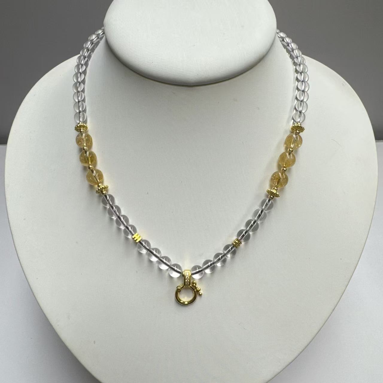 白水晶+黄水晶项链