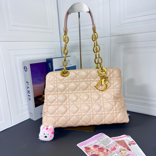 95新 DIOR/迪奥 米粉色托特单肩腋下包