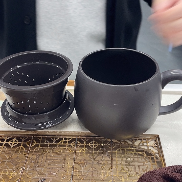 茶杯紫砂玄铁石黄小容量三件套光素款