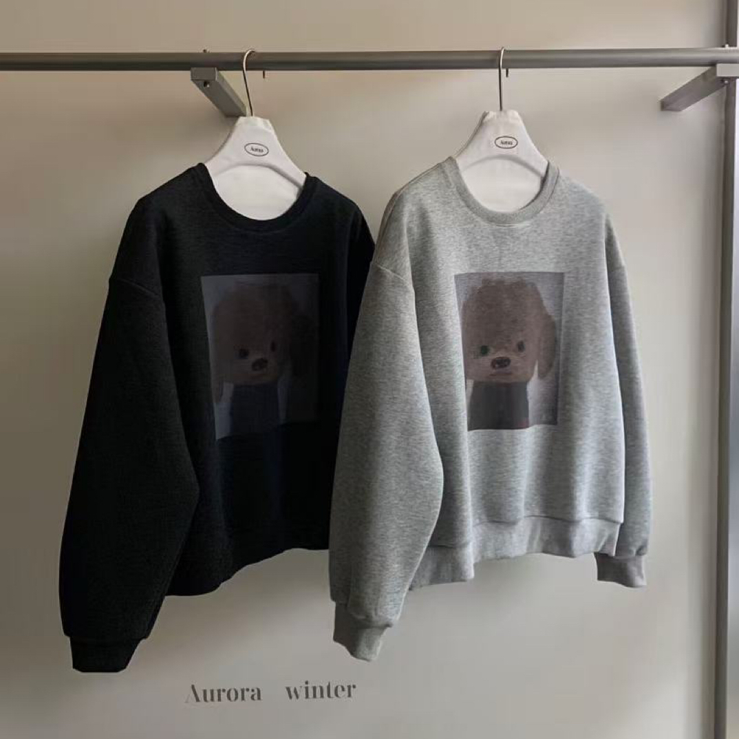 aurora@3725 韩系简约小狗印花圆领卫衣 11-11