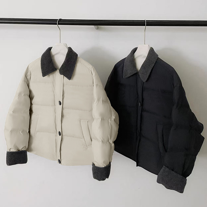 毛呢领棉服女冬2025新款时尚加厚保暖棉衣外套夹棉面包服通M3-*5