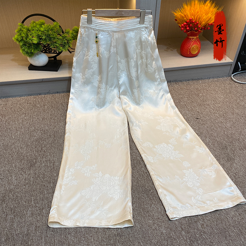 【69218】长款气质裤子女装休闲长裤高级感设计师定制流苏提花直筒