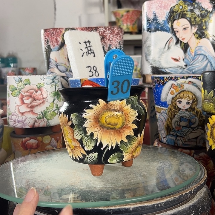 小***白景德镇手绘花盆性价比超高