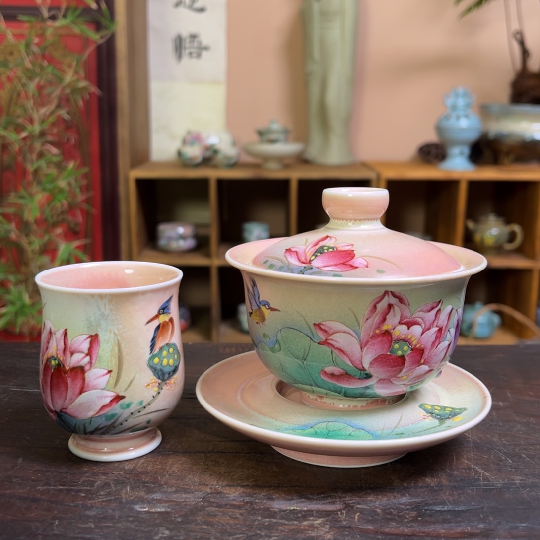 柴烧纯手工手绘陶瓷