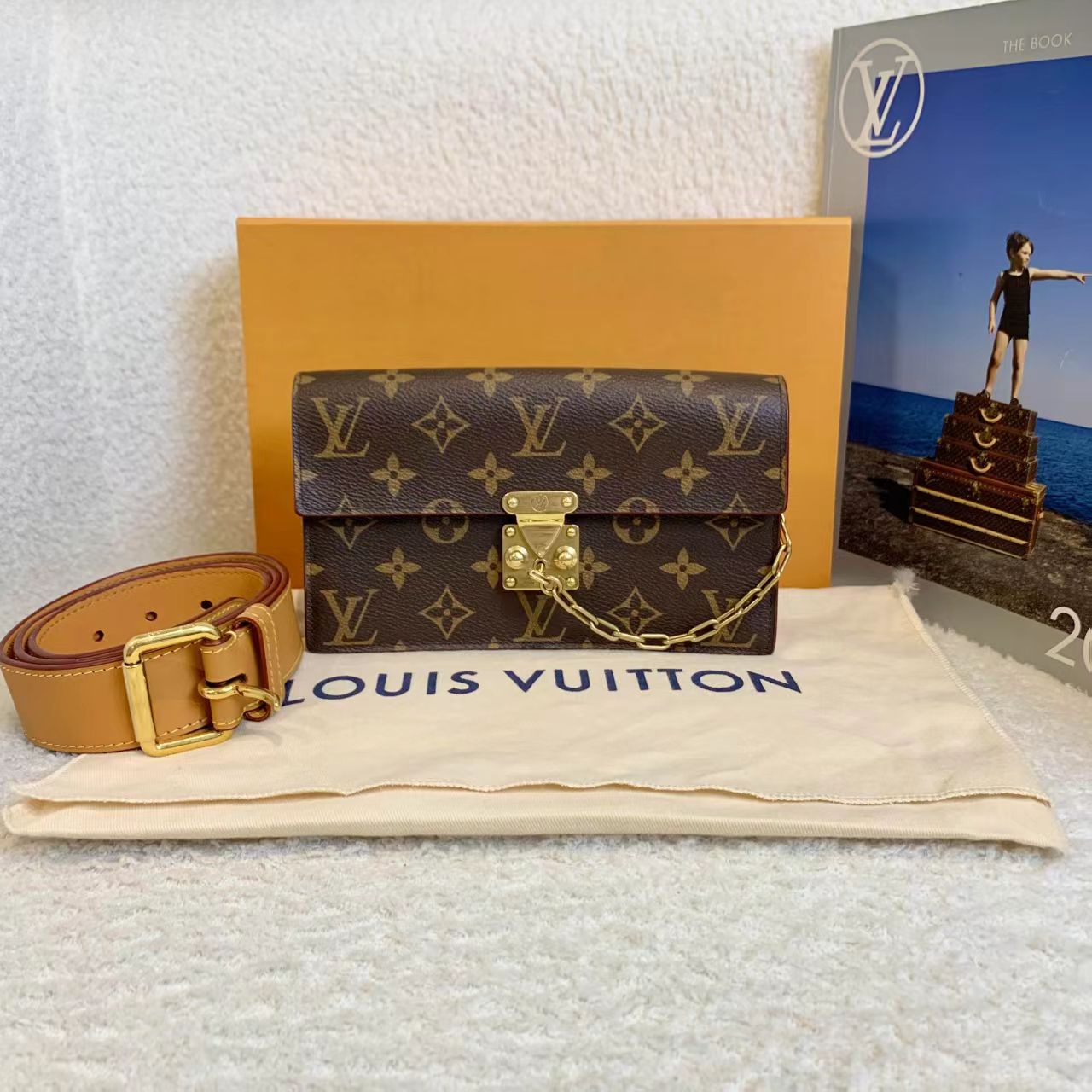 99新 LouisVuitton/路易威登 壹臻湘/老花Slock腰包19年31852537