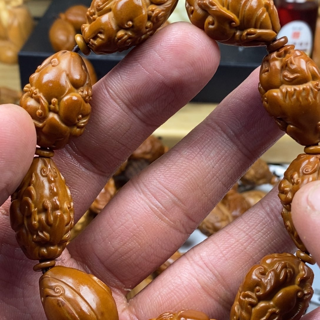 橄榄核手串/手链橄榄核雕刻工艺手串7