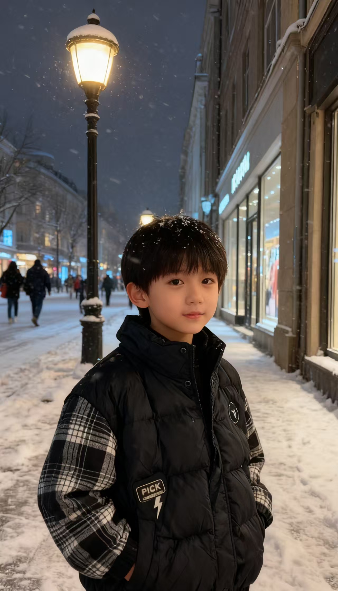 3206黑色拼接棉衣外套中童秋冬GYD