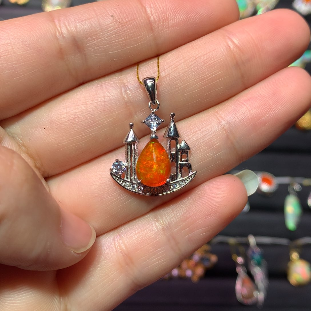 欧泊吊坠款式银S925镶嵌