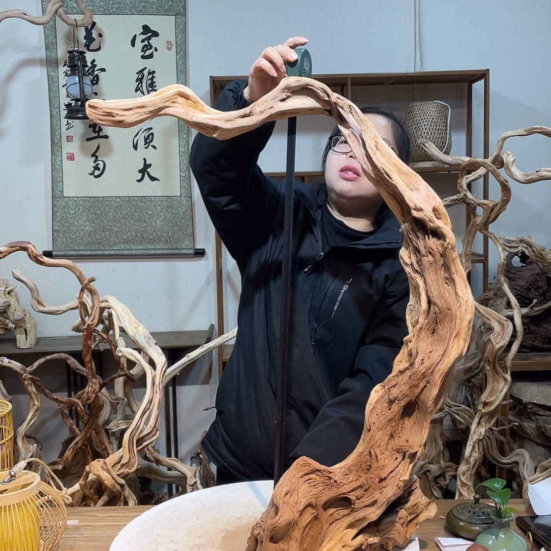 香杉木杜鹃根根艺摆件