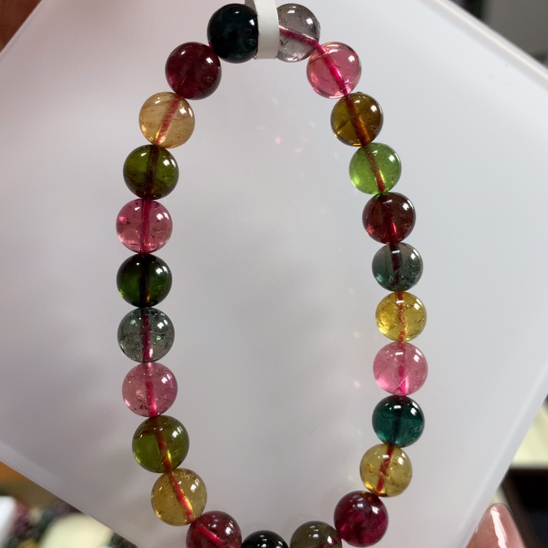 碧玺手链未镶嵌7:8毫米左右