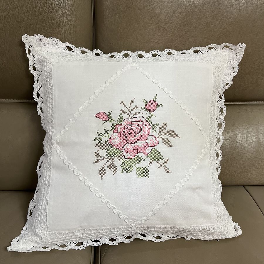 十字绣抱枕套复古田园风沙发靠垫腰枕套含芯
