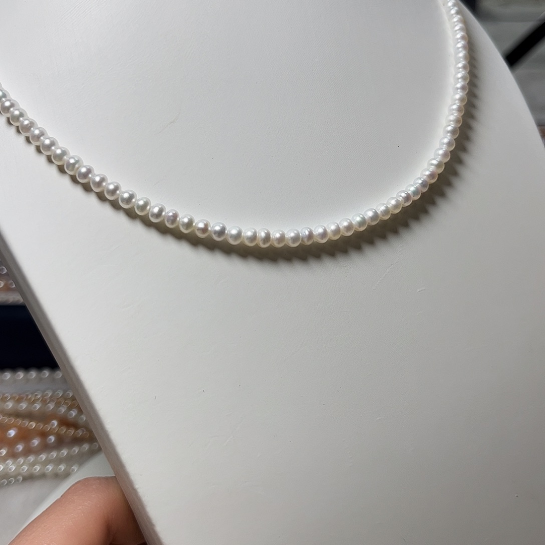 颈饰未镶嵌淡水珍珠3.8左右镜面极光小米珠小巧精致