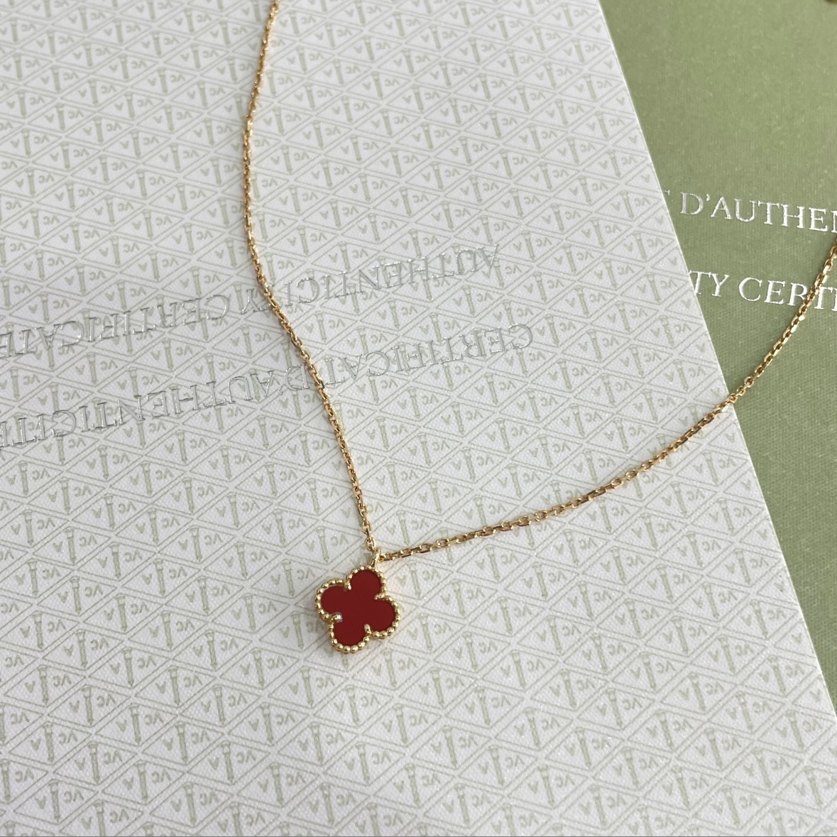 99新 Chanel/香奈儿 梵克雅宝 四叶草幸运系列 mini 红色