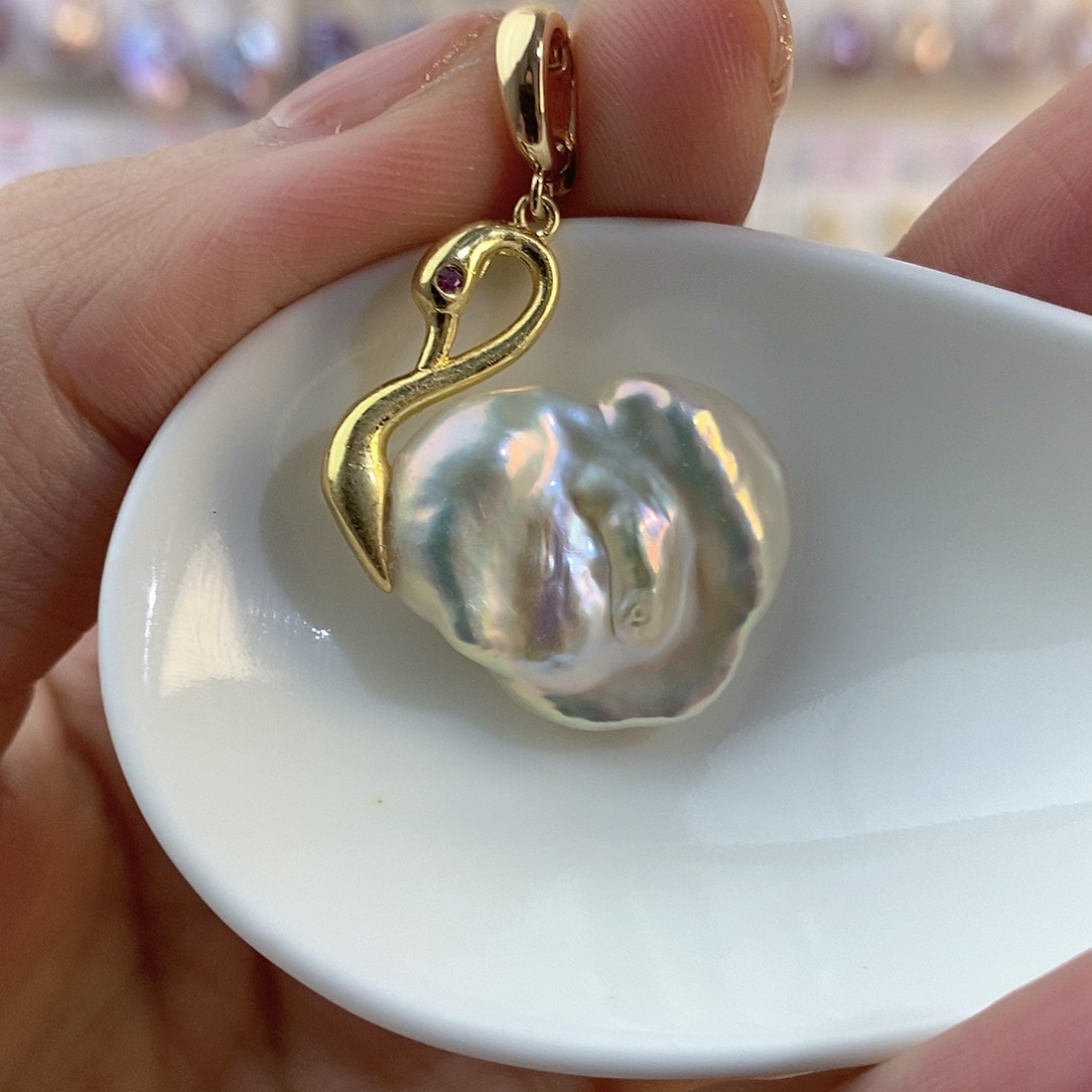 淡水珍珠颈饰银S925镶嵌