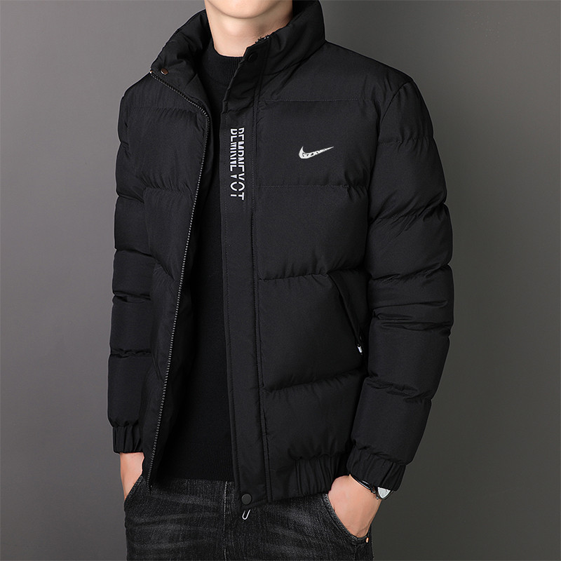 耐NK克运动棉衣保暖厚款运动修身通用时尚男秋冬季立领短款潮