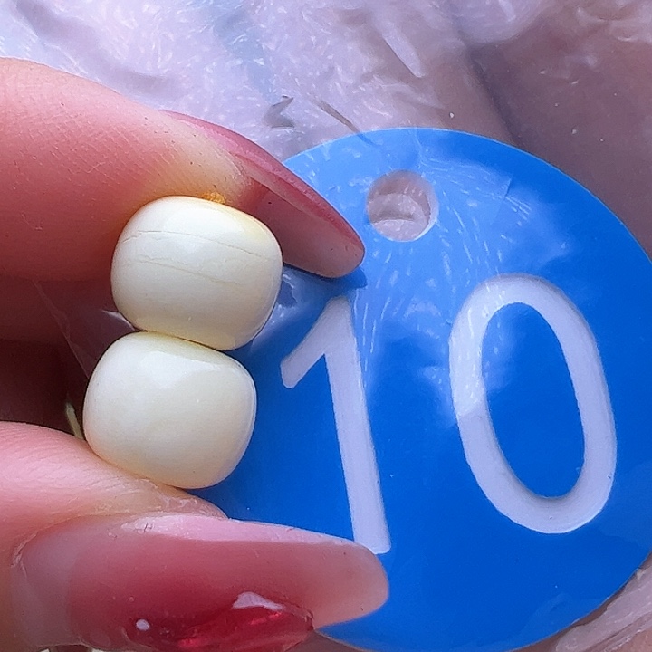 蜜蜡裸石未镶嵌9.6mm瓷白老型