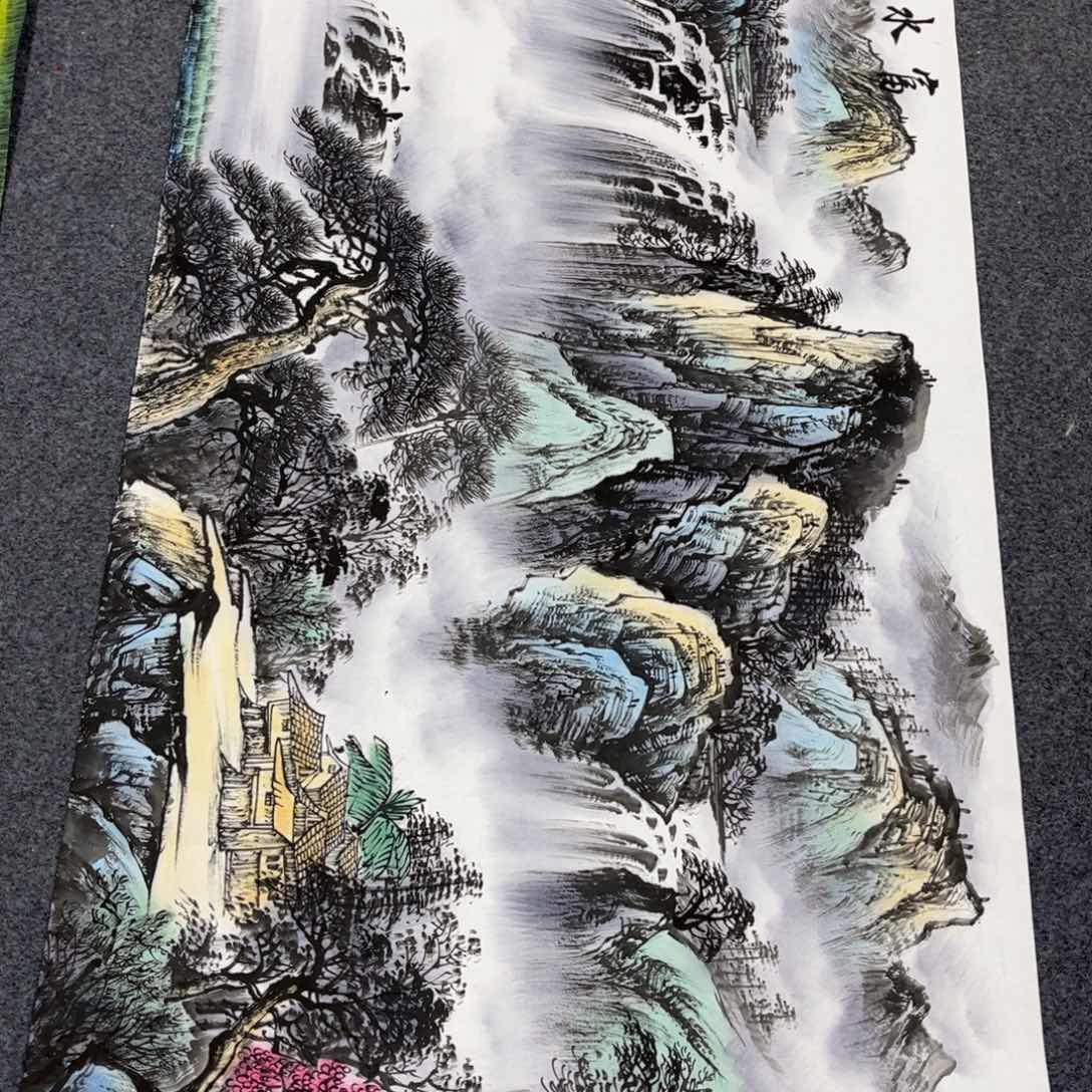 国画山水作品手绘