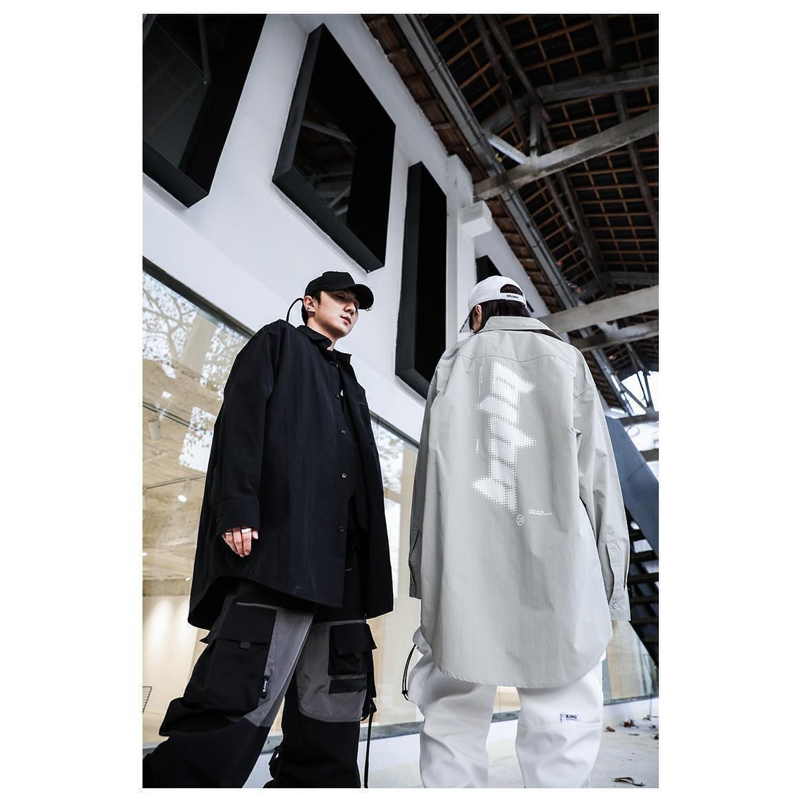 950春秋季中长款衬衫男女韩版宽松上衣港风ins潮流衬衣外套