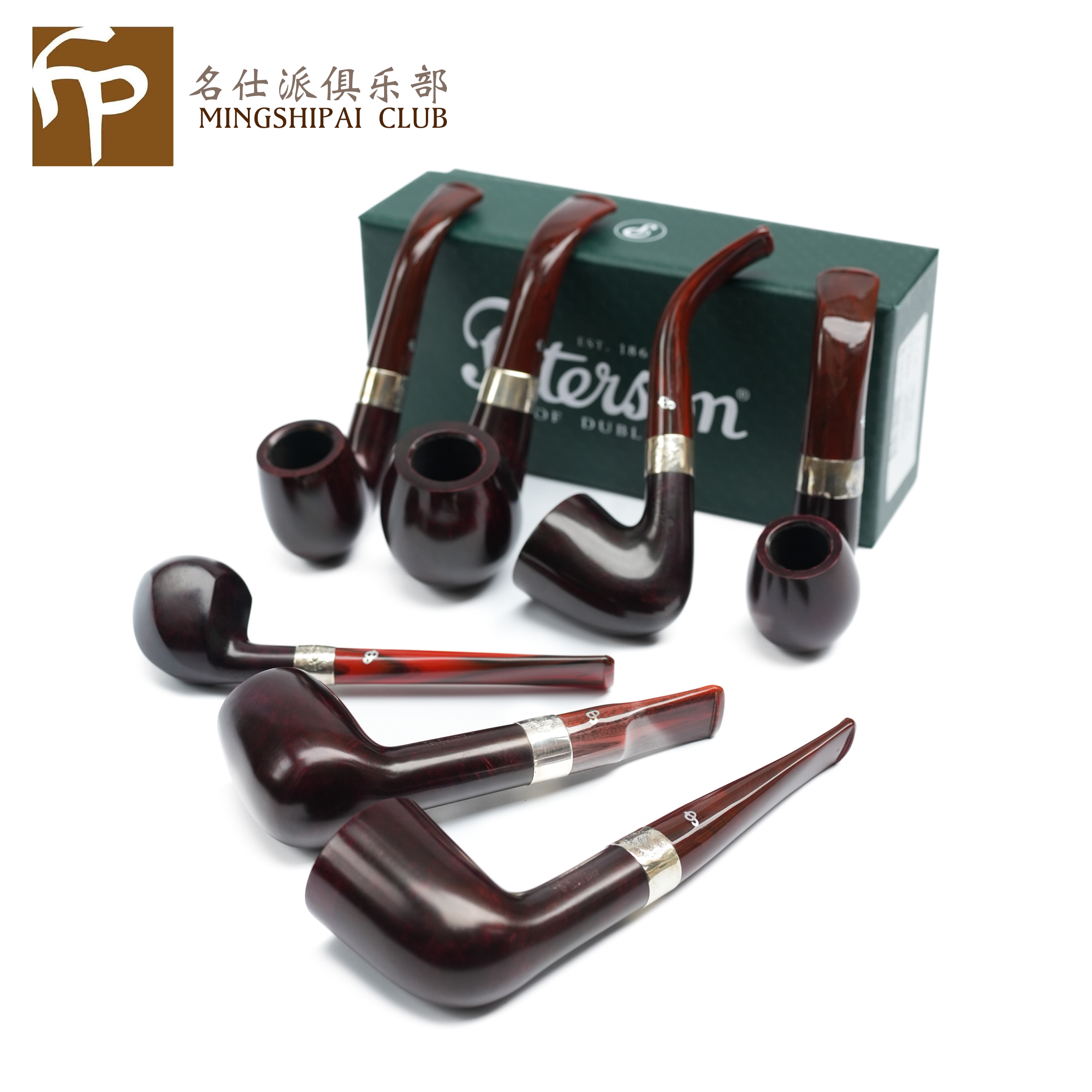 彼特森peterson爱尔兰竖琴光面银圈烟斗