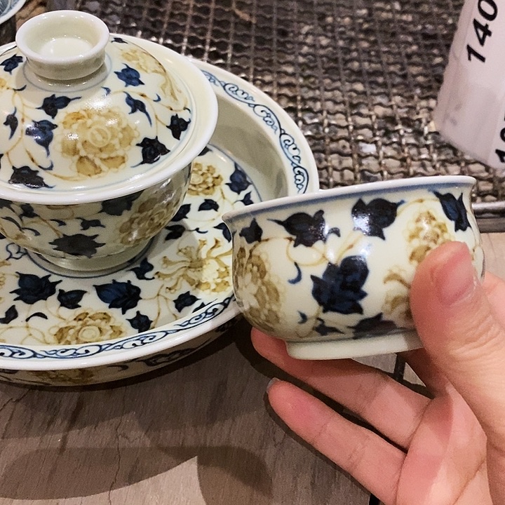 嘻****摆件陶四项牡丹三件套