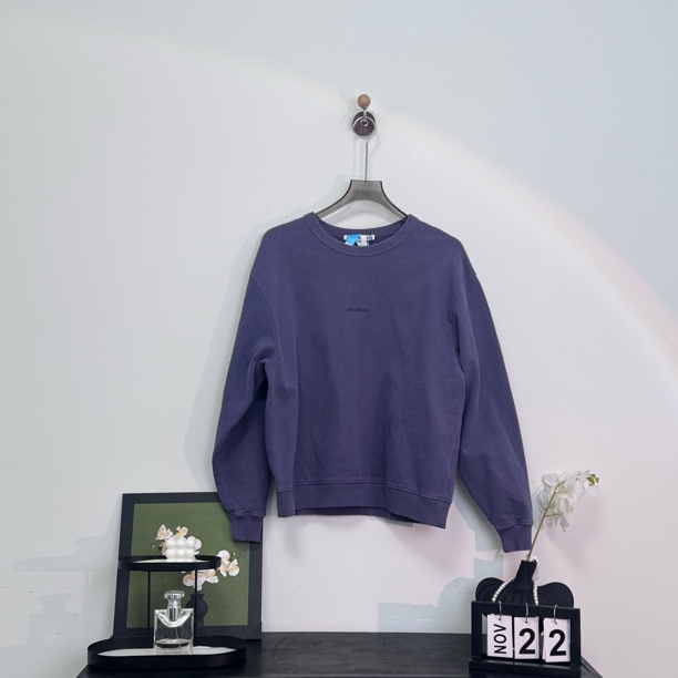 99新 Acne studio 纯色Logo刺绣套头运动卫衣 XXS码