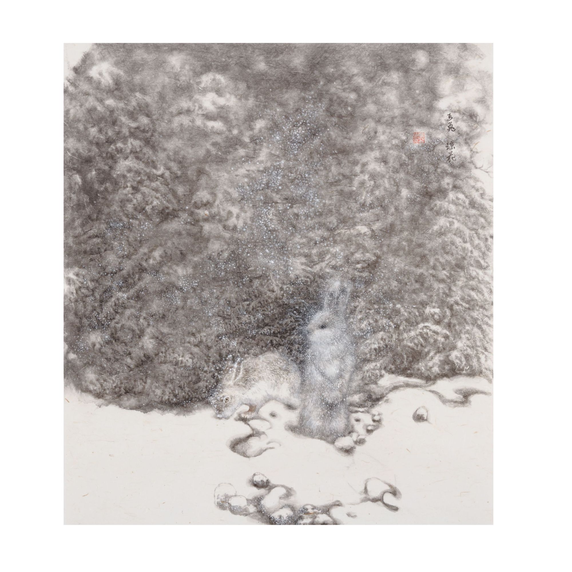 蹬红走绿 | 杨飞 当代艺术家 自然趣味纸本水墨国画原作艺术收藏