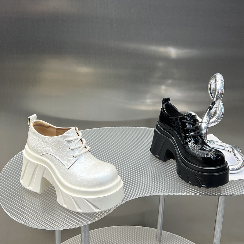 内增高乐福鞋女2026年春季新款小个子休闲一脚蹬厚底单鞋DG1336-3