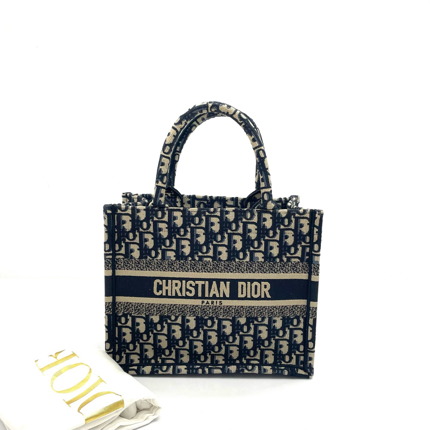 95新 DIOR/迪奥 98新 book tote老花满印oblique印花刺绣托特包