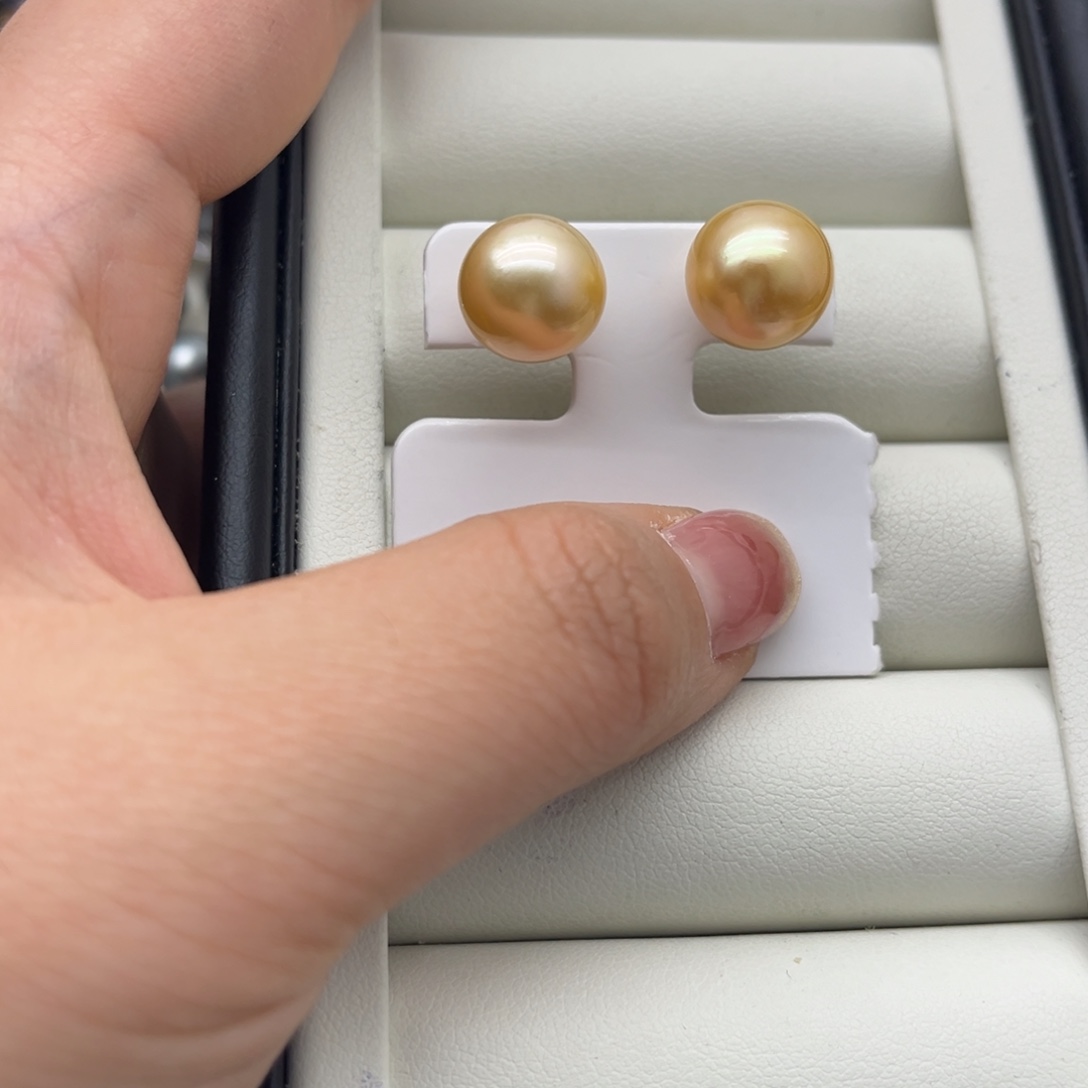 耳饰银S925镶嵌海水珍珠